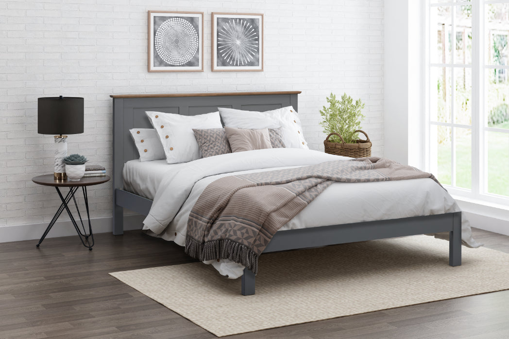 Flintshire Conway Solid Oak Bed Frame Heritage Grey