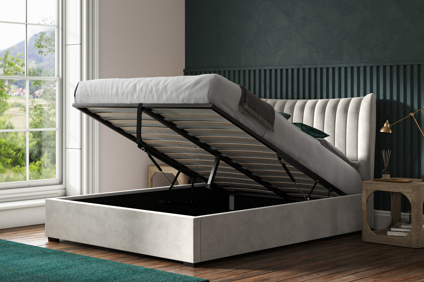 Harcourt Luxe Velvet Ottoman Bed
