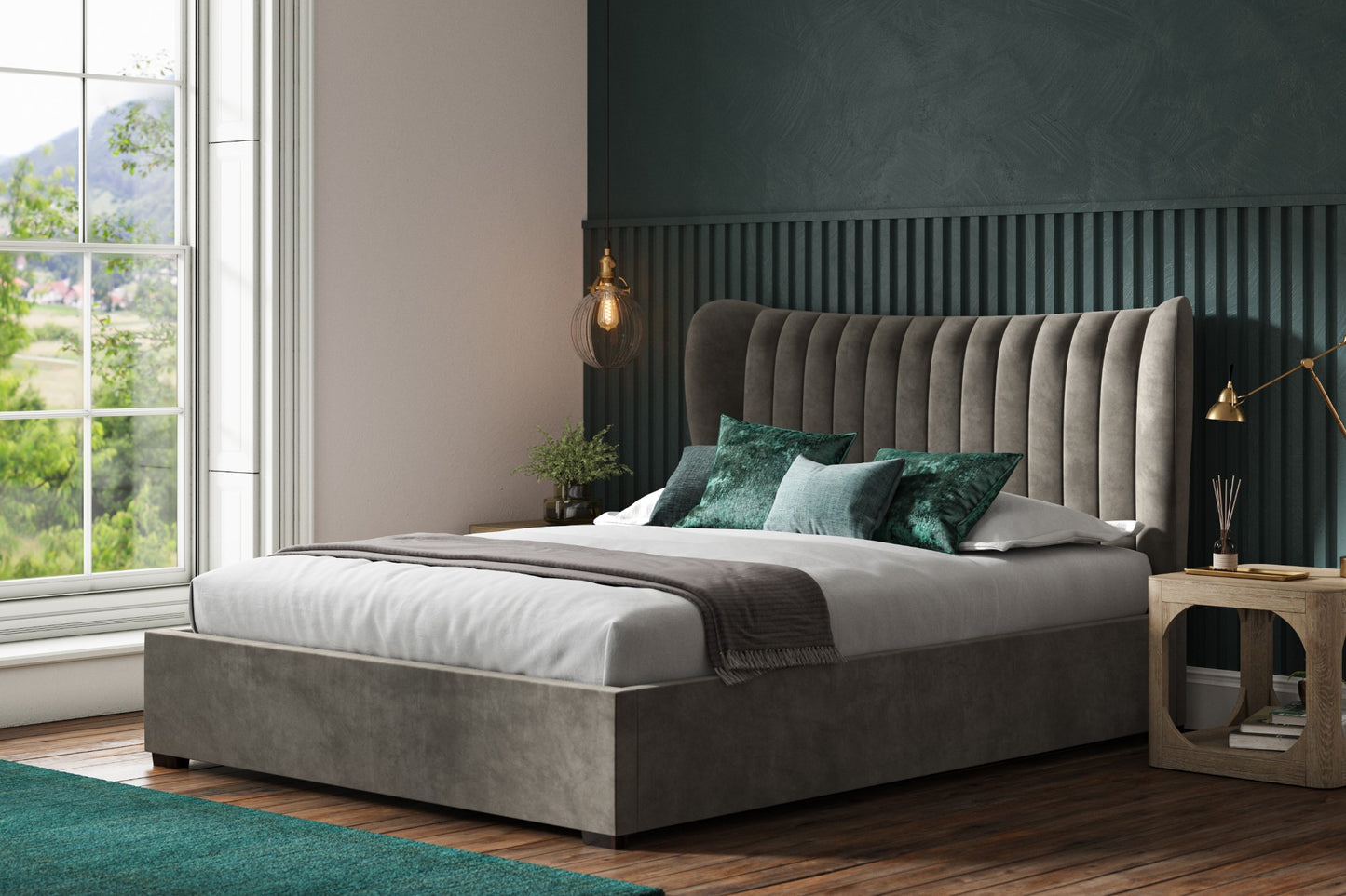 Harcourt Luxe Velvet Ottoman Bed