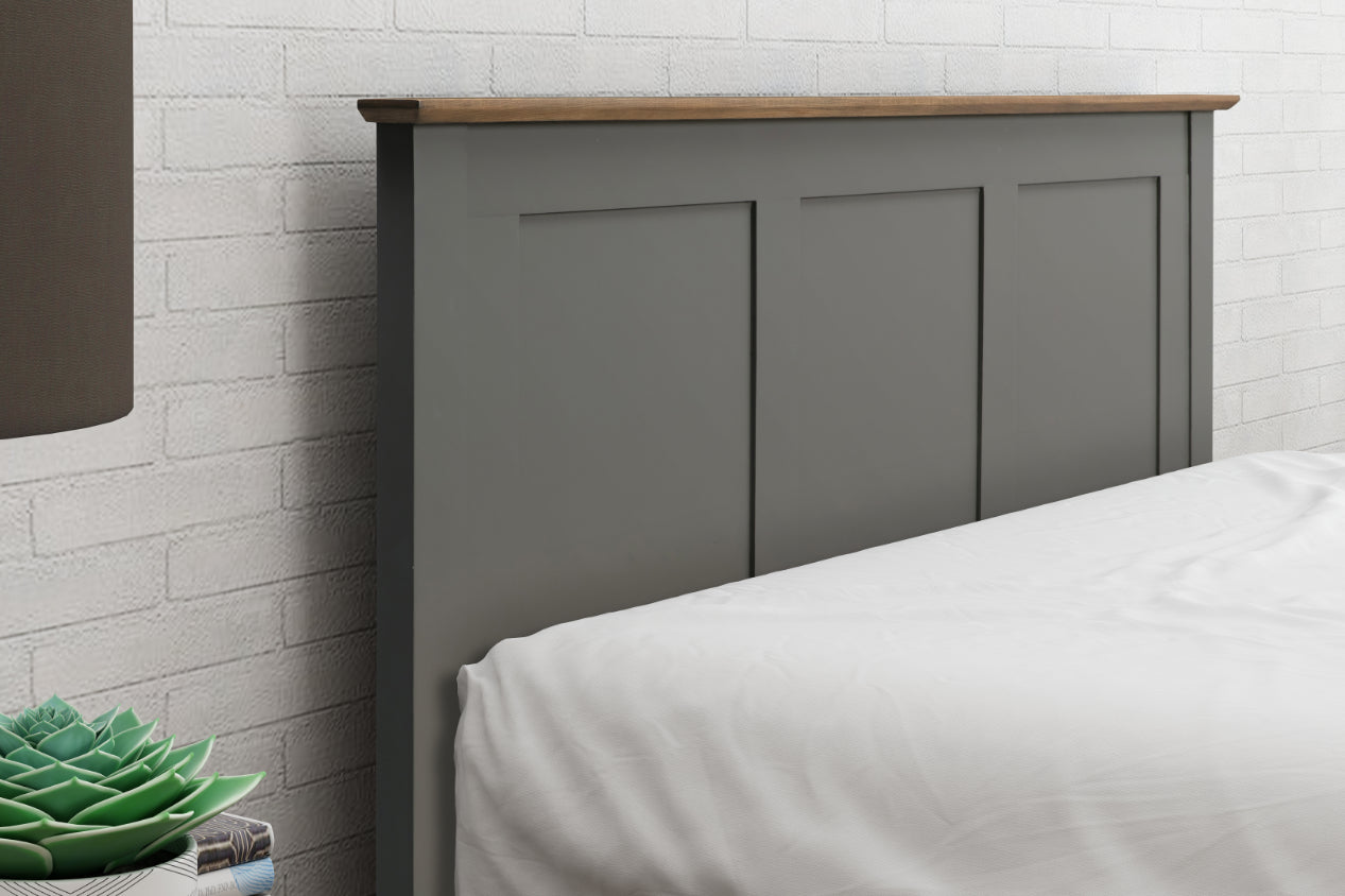 Flintshire Conway Solid Oak Bed Frame Heritage Grey