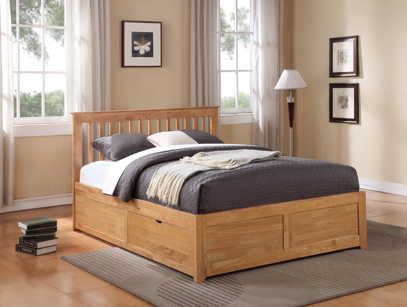 Flintshire Pentre Fixed Drawer Wooden Bed Frame