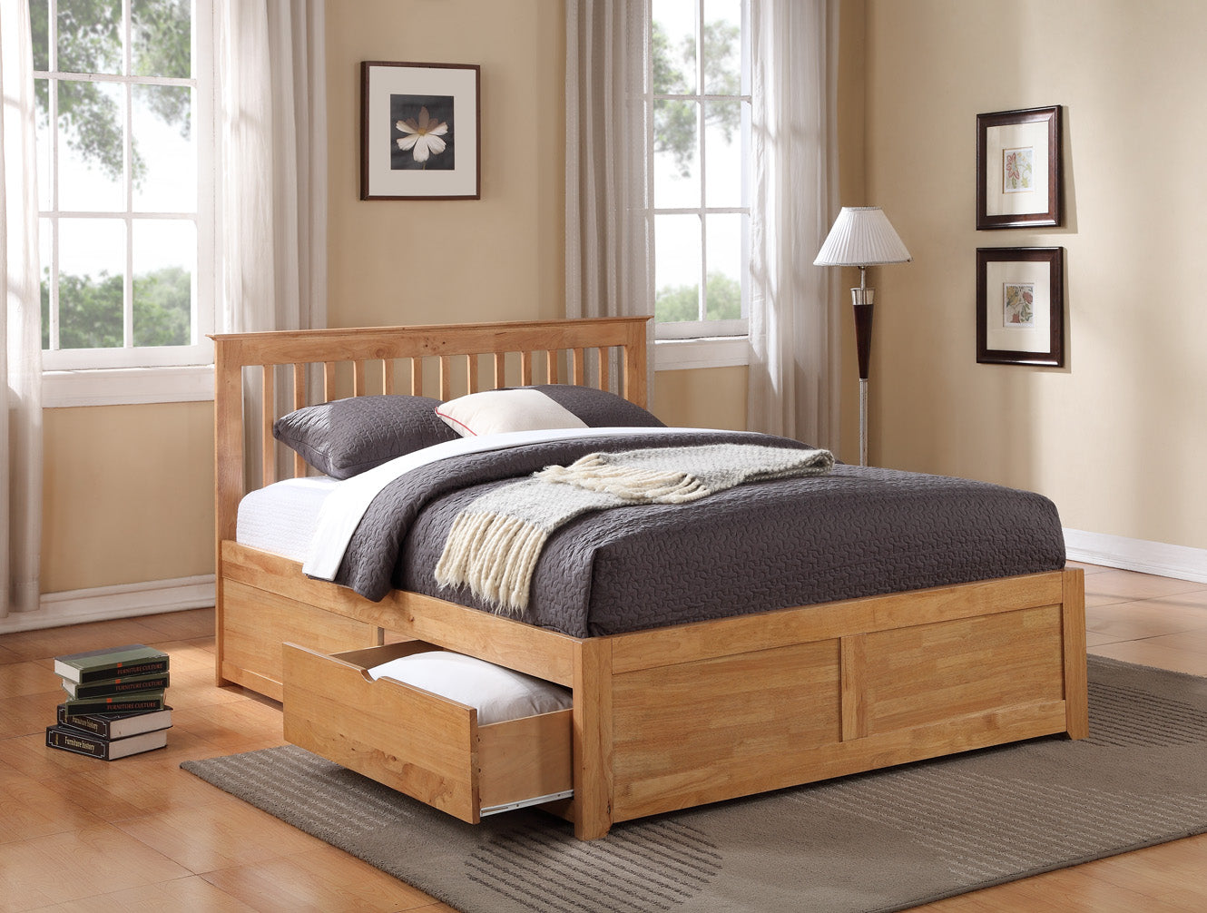 Flintshire Pentre Fixed Drawer Wooden Bed Frame