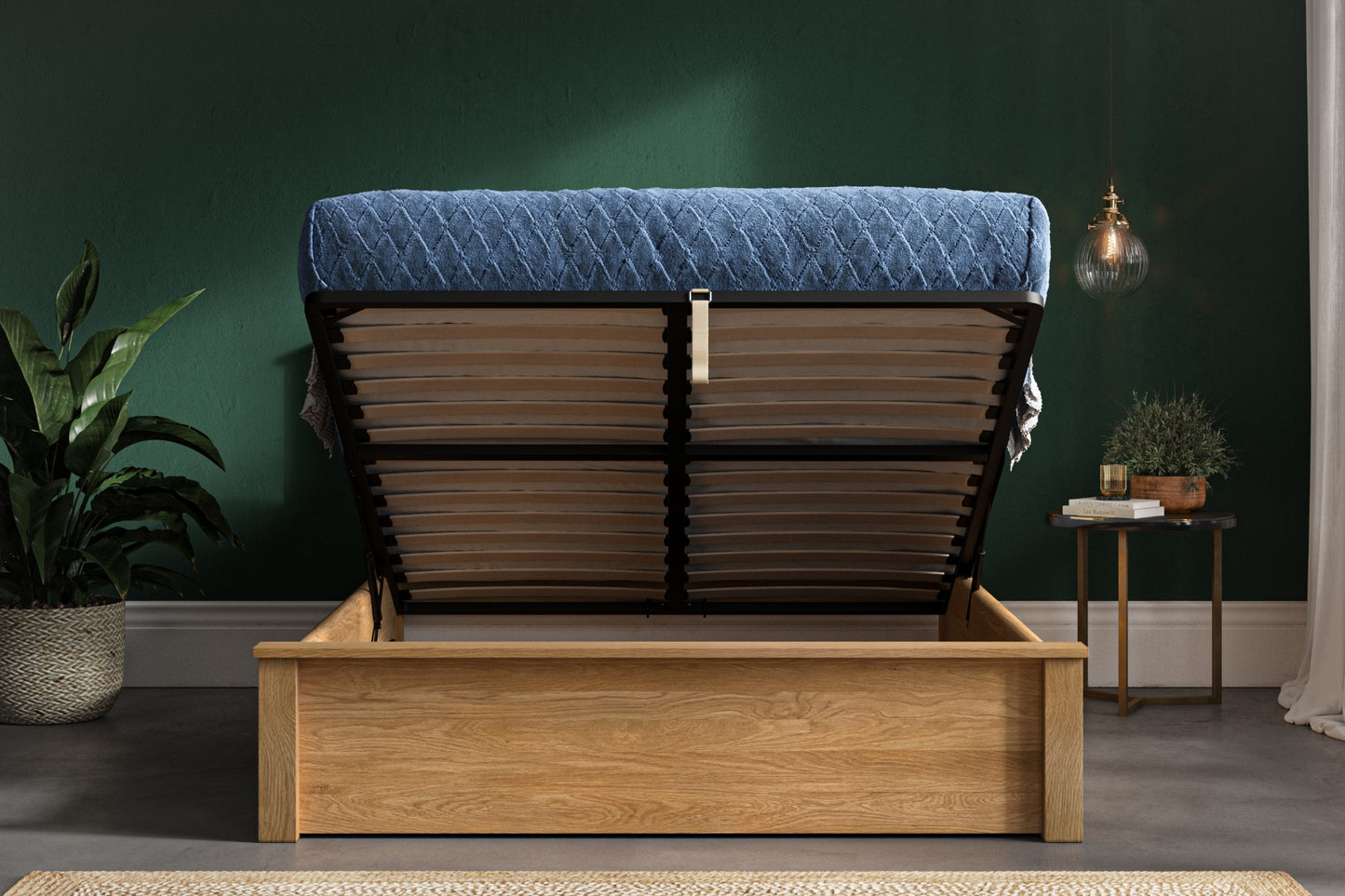 Monaco Luxury Solid Oak Ottoman Bed